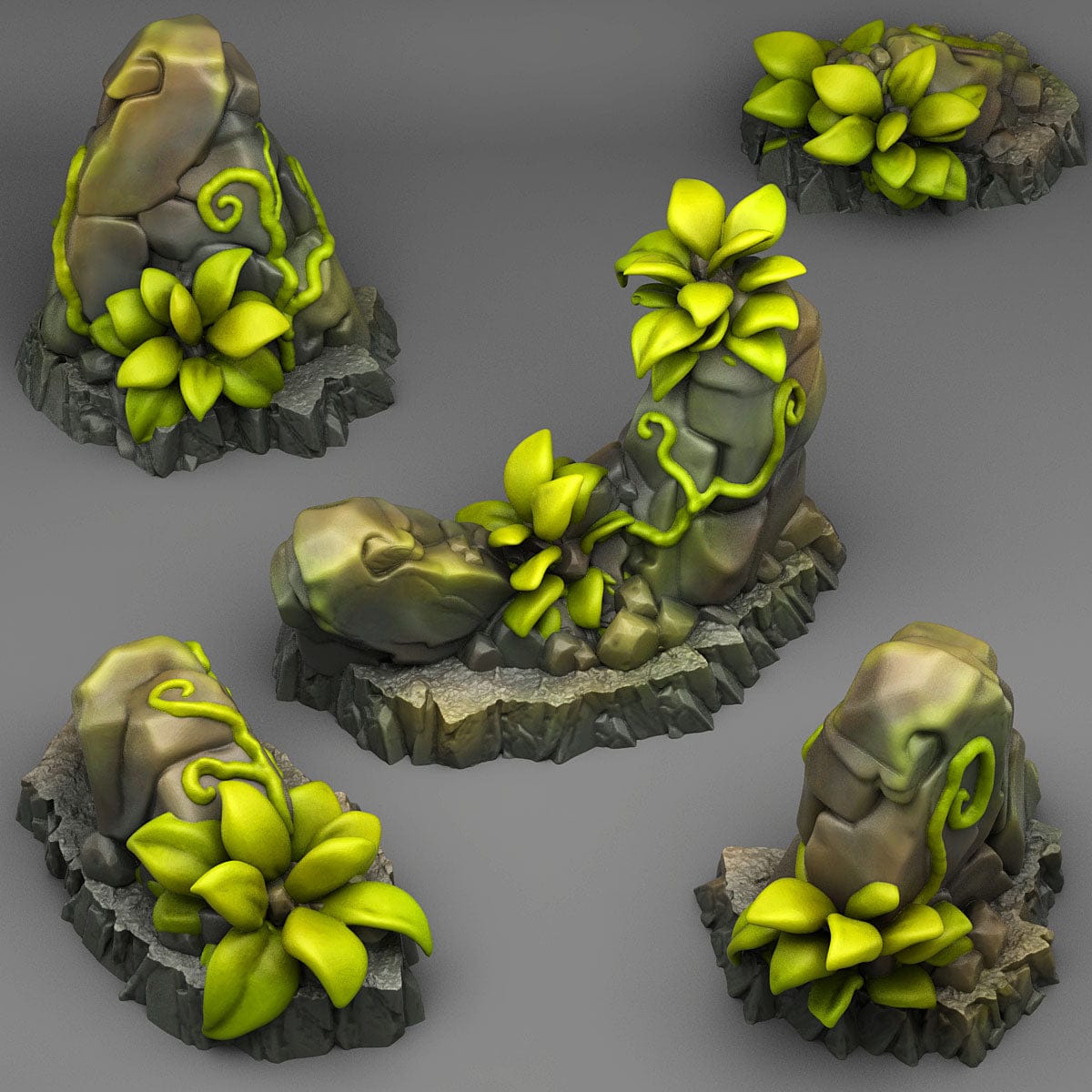 3D Printed Fantastic Plants and Rocks Tropical Rocks 28mm - 32mm D&D Wargaming - 3D Printing Boss 