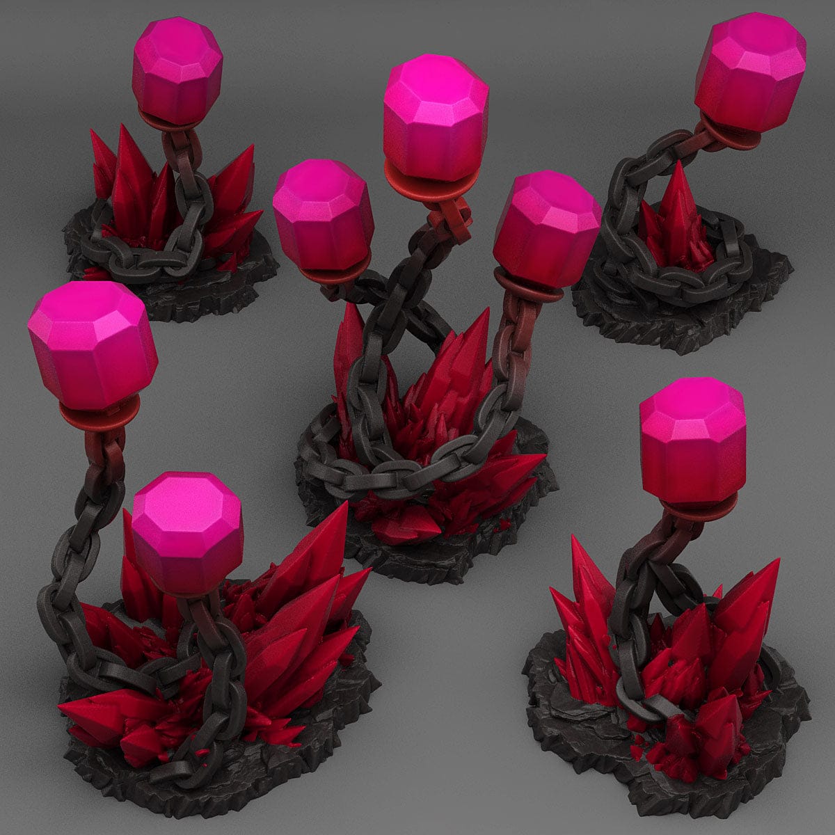 3D Printed Fantastic Plants and Rocks Underdark Crystal Lights 28mm - 32mm D&D Wargaming - 3D Printing Boss 