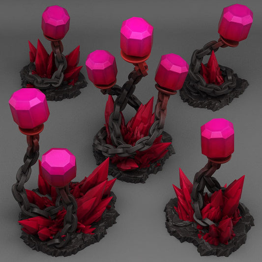 3D Printed Fantastic Plants and Rocks Underdark Crystal Lights 28mm - 32mm D&D Wargaming - 3D Printing Boss 