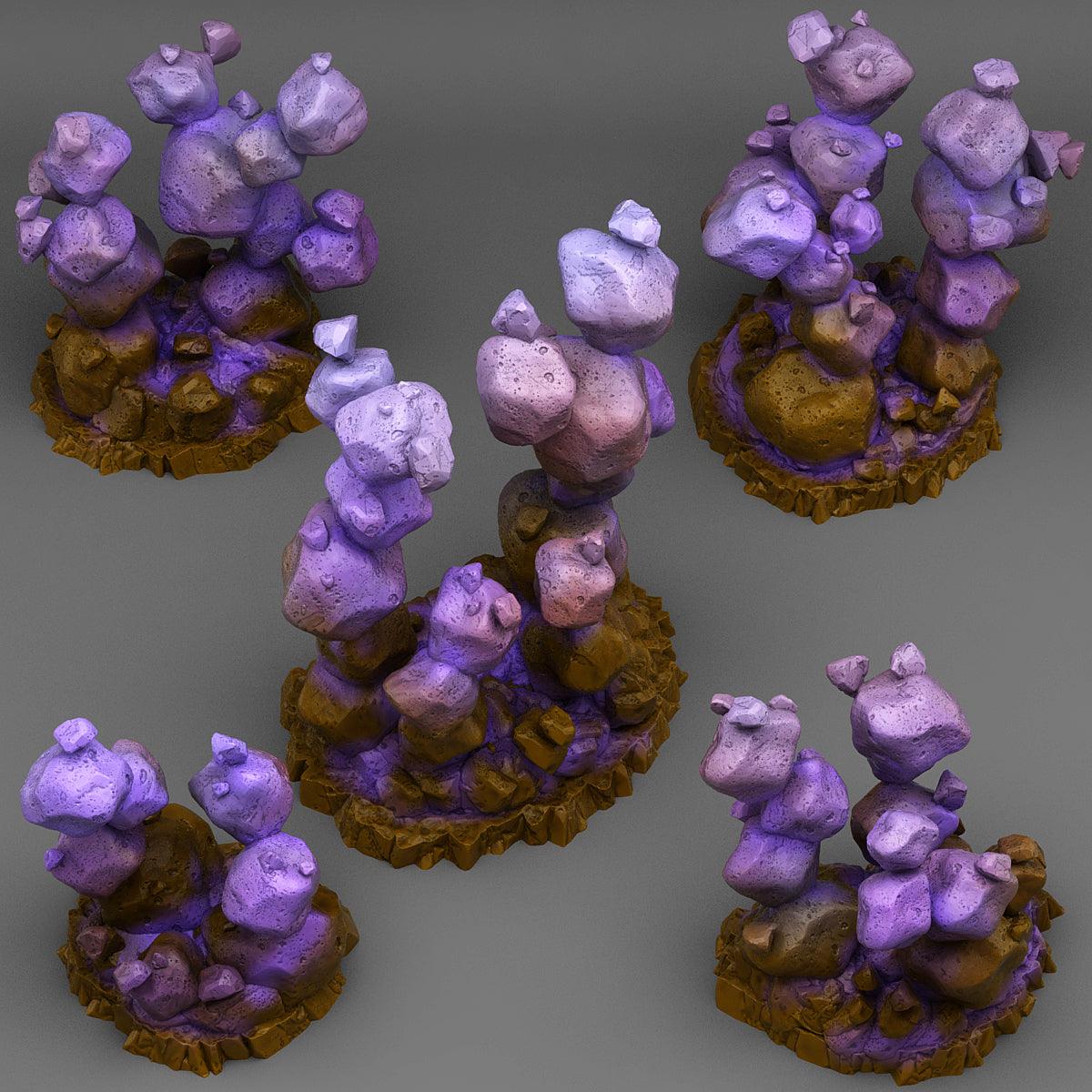3D Printed Fantastic Plants and Rocks Zero Gravity Stones 28mm - 32mm D&D Wargaming - 3D Printing Boss 