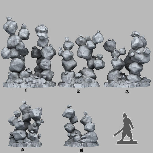 3D Printed Fantastic Plants and Rocks Zero Gravity Stones 28mm - 32mm D&D Wargaming - 3D Printing Boss 