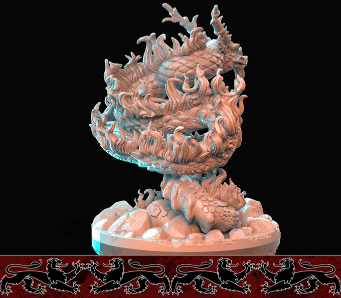3D Printed Nafarrate -Asian Dragon Bestiary Vol. 1 Bestiary Creatures Volume 1 - 28mm 32mm D&D - 3D Printing Boss 
