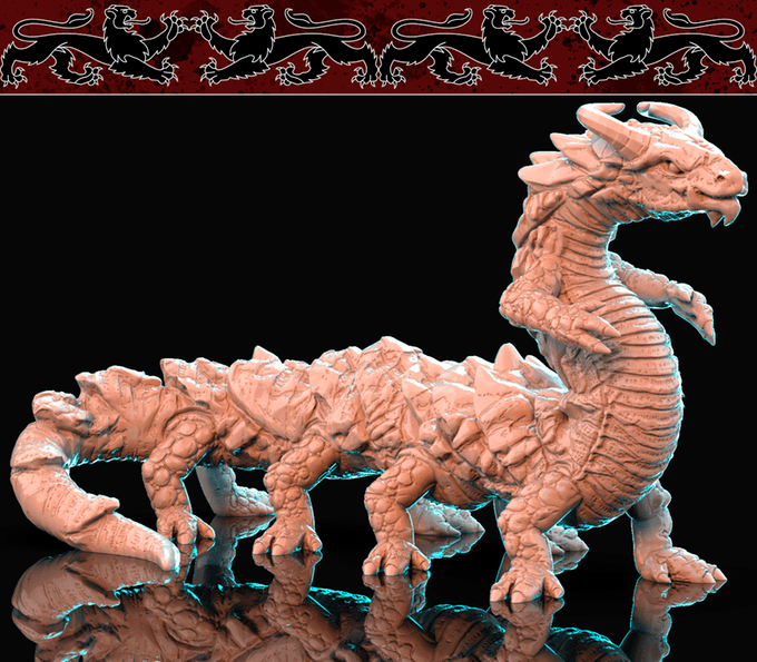 3D Printed Nafarrate Behir Bestiary Vol. 1 Bestiary Creatures Volume 1 28mm 32mm D&D - 3D Printing Boss 
