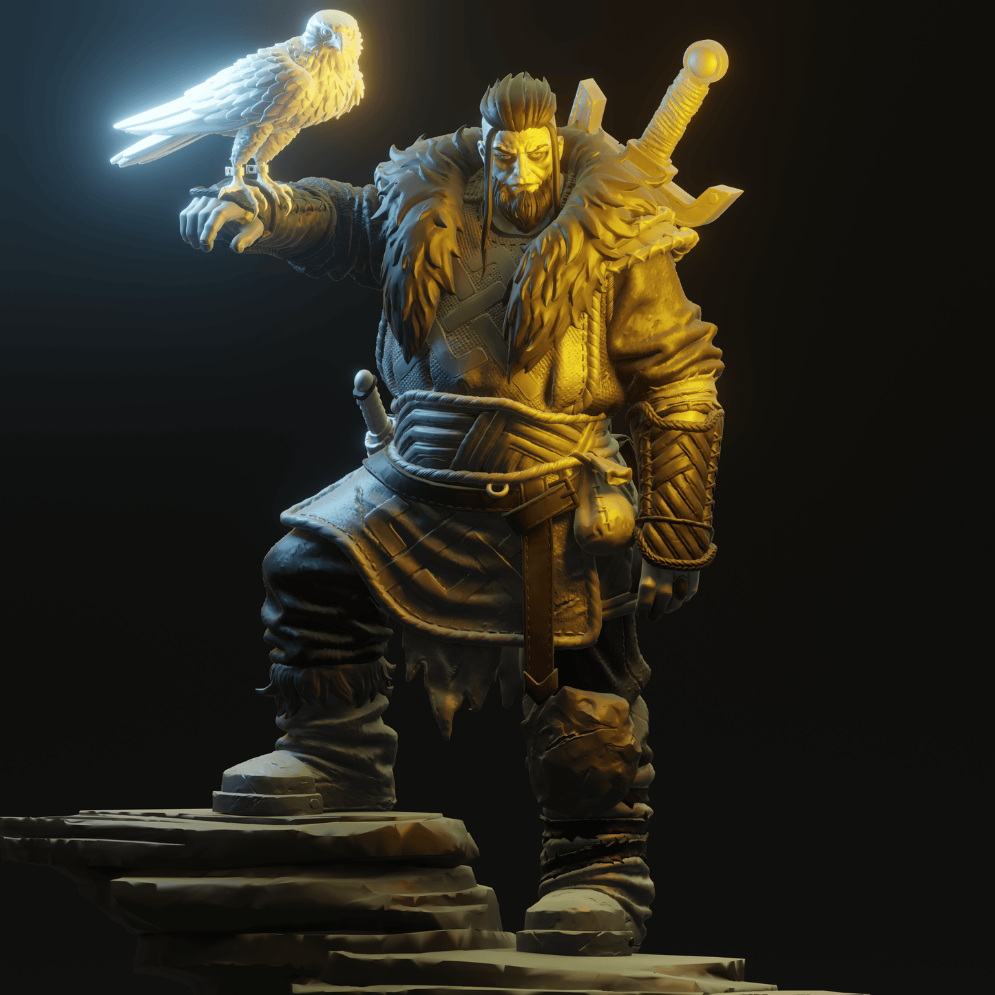 3D Printed Nafarrate - Chaos Vikings Chaos Viking Leader - 28 32 mm D&D - 3D Printing Boss 