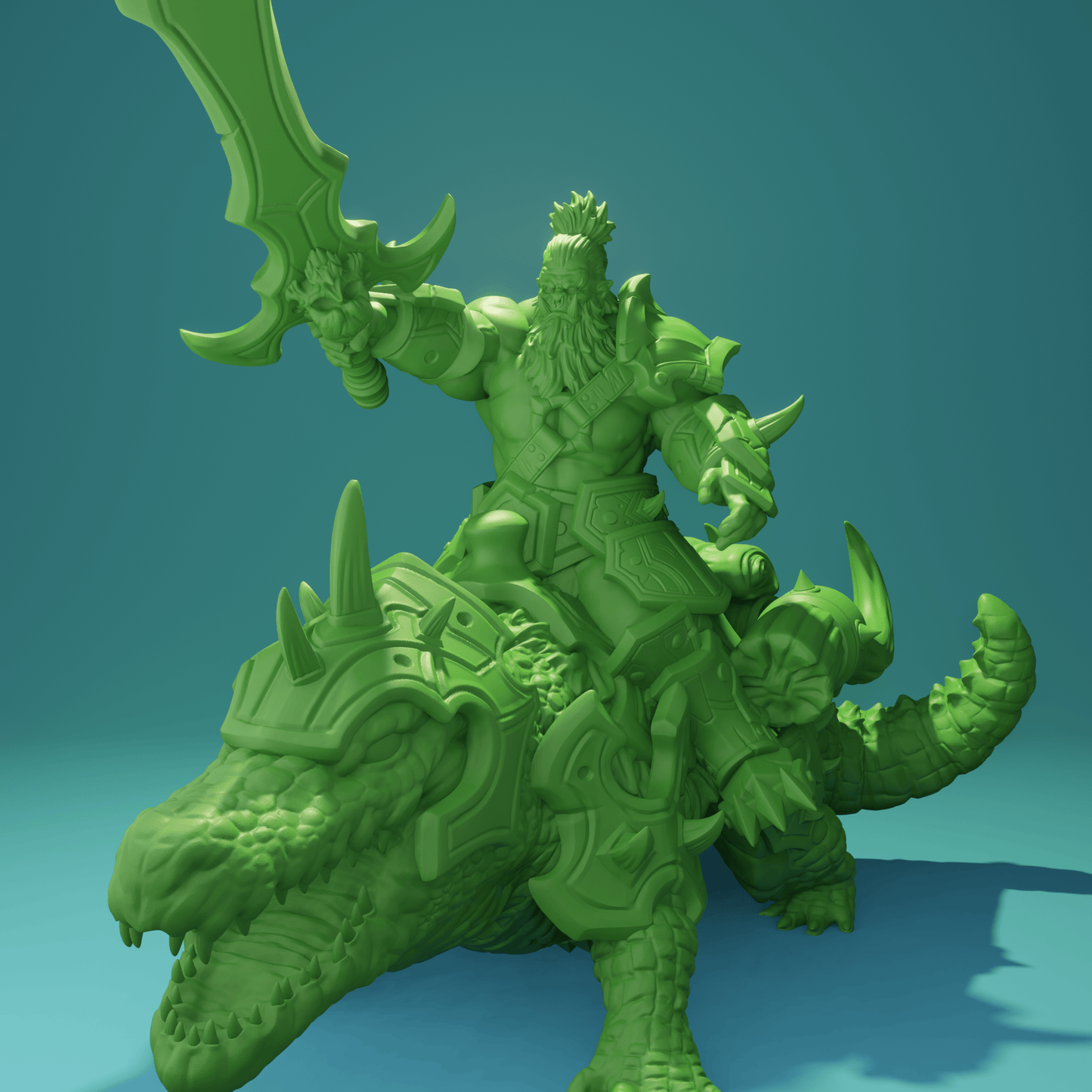 3D Printed Nafarrate Crocodile Rider Orc Set Orcs Army 28 32 mm D&D - 3D Printing Boss 
