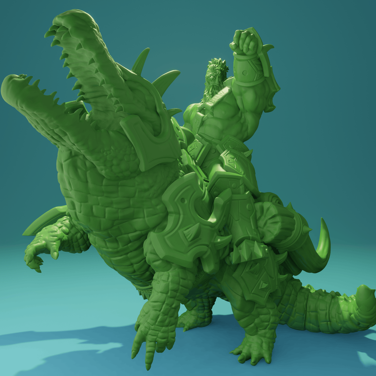 3D Printed Nafarrate Crocodile Rider Orc Set Orcs Army 28 32 mm D&D - 3D Printing Boss 