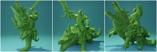 3D Printed Nafarrate Crocodile Rider Orc Set Orcs Army 28 32 mm D&D - 3D Printing Boss 