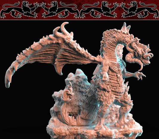 3D Printed Nafarrate  Dragon Bestiary Creatures Volume 1 28mm 32mm D&D - 3D Printing Boss 