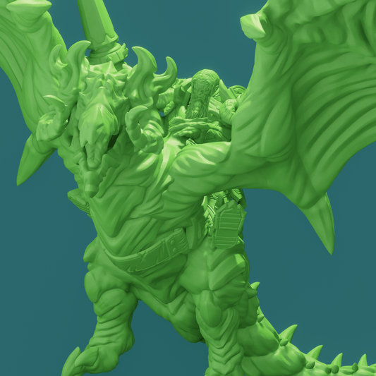 3D Printed Nafarrate Dragon Rider Orc Set Orcs Army 28 32 mm D&D - 3D Printing Boss 