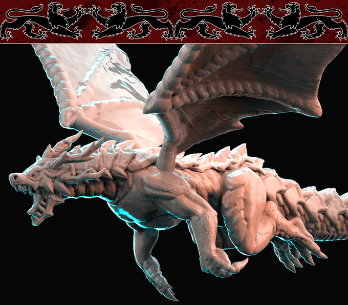 3D Printed Nafarrate Flying Dragon Bestiary Vol. 1 Bestiary Creatures Volume 1 28 32 mm D&D - 3D Printing Boss 