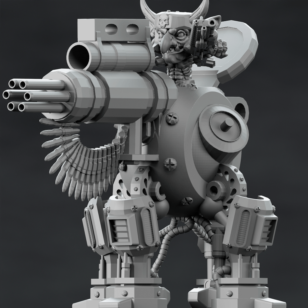 3D Printed Nafarrate Goblin Machine Gun Space Orcs 28mm 32mm D&D - 3D Printing Boss 