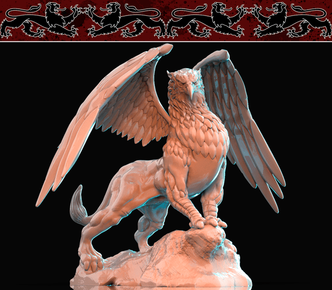 3D Printed Nafarrate Griffin Bestiary Vol. 1 Bestiary Creatures Volume 1 28 32 mm D&D - 3D Printing Boss 