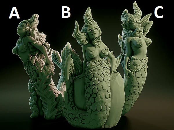 3D Printed Nafarrate Mermaid Lovecraftian Bestiary 28 32 mm D&D - 3D Printing Boss 