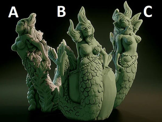 3D Printed Nafarrate Mermaid Lovecraftian Bestiary 28 32 mm D&D - 3D Printing Boss 