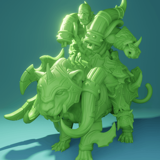 3D Printed Nafarrate Panther Rider Orc Set Orcs Army 28 32 mm D&D - 3D Printing Boss 