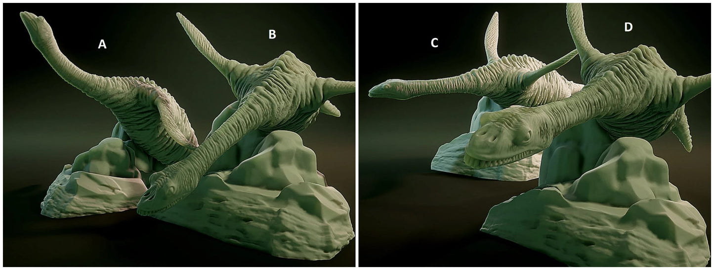 3D Printed Nafarrate Plesiosaurus Lovecraftian Bestiary 28 32 mm D&D - 3D Printing Boss 