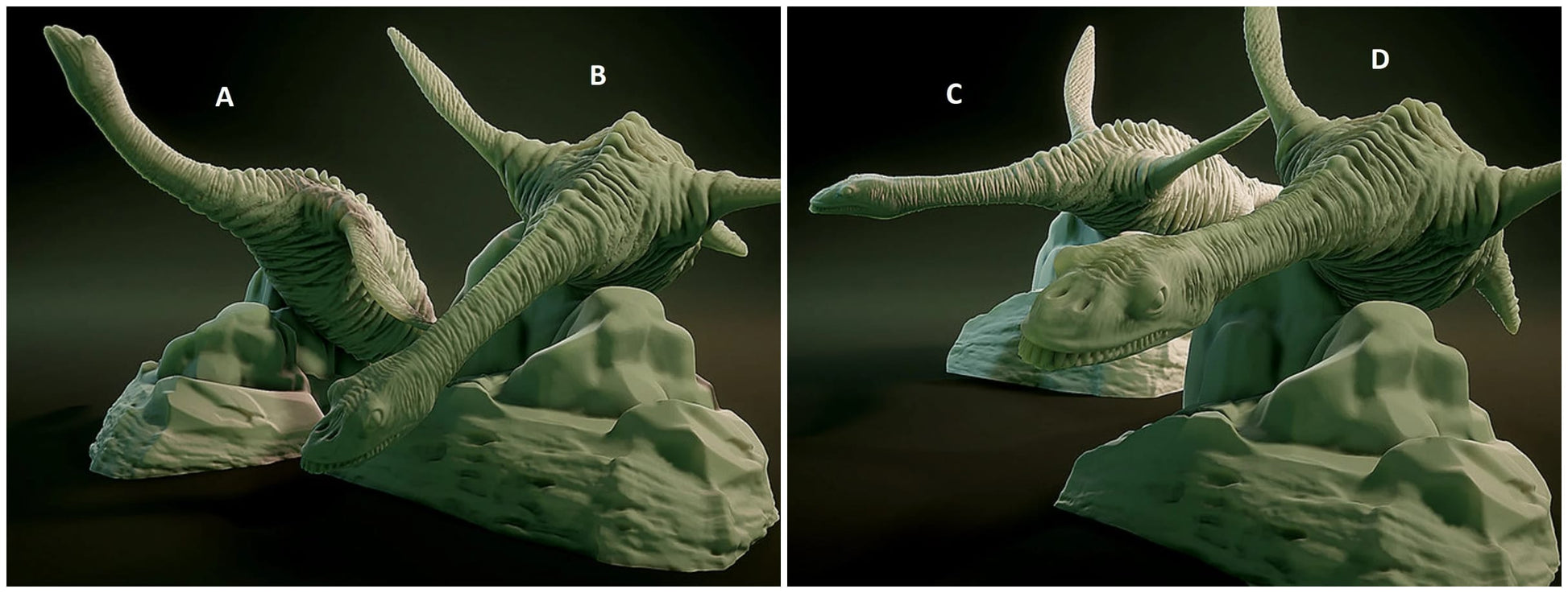 3D Printed Nafarrate Plesiosaurus Lovecraftian Bestiary 28 32 mm D&D - 3D Printing Boss 