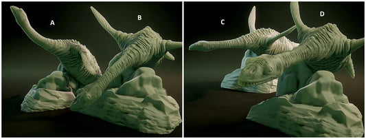 3D Printed Nafarrate Plesiosaurus Lovecraftian Bestiary 28 32 mm D&D - 3D Printing Boss 