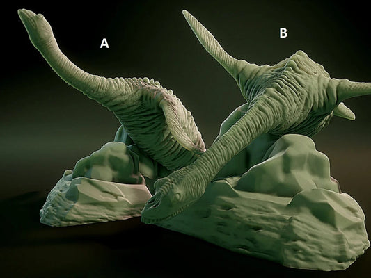 3D Printed Nafarrate Plesiosaurus Lovecraftian Bestiary 28 32 mm D&D - 3D Printing Boss 