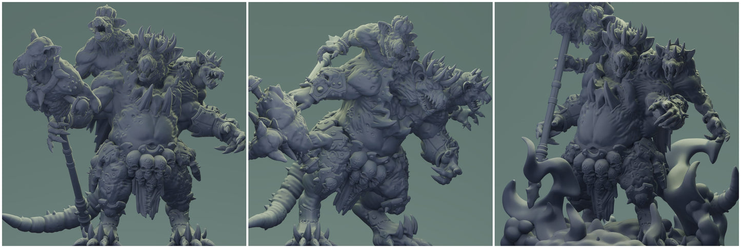 3D Printed Nafarrate Rat King Set Rats Army 28 32 mm D&D - 3D Printing Boss 