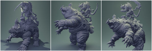 3D Printed Nafarrate Rat Riding Mole Rats Army 28mm 32mm D&D - 3D Printing Boss 