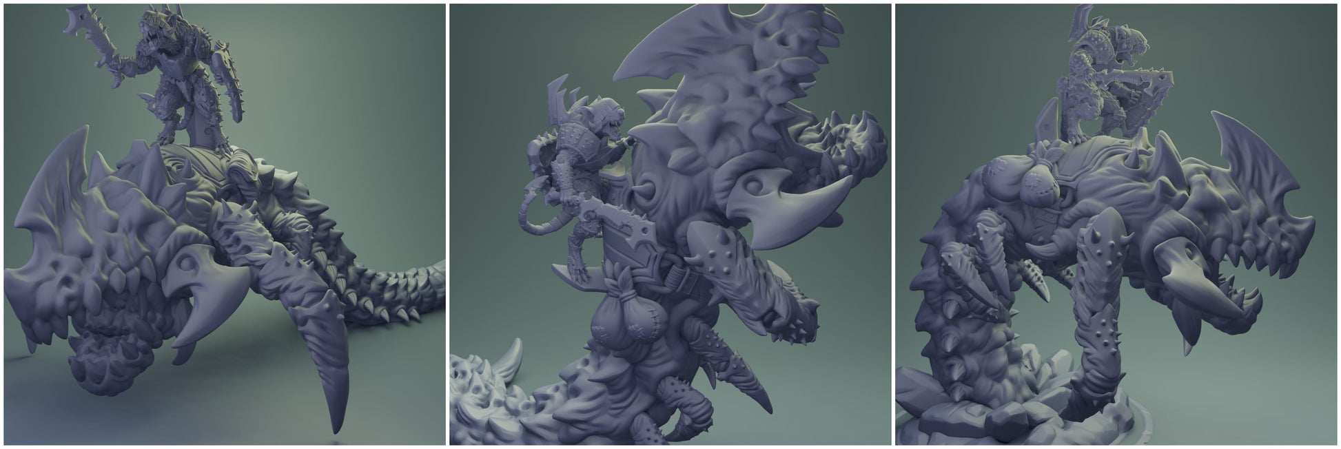 3D Printed Nafarrate Rats Army Rat Riding Wurm Set 28mm 32mm D&D - 3D Printing Boss 