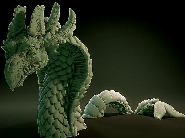 3D Printed Nafarrate Sea Serpent Lovecraftian Bestiary 28 32 mm D&D - 3D Printing Boss 