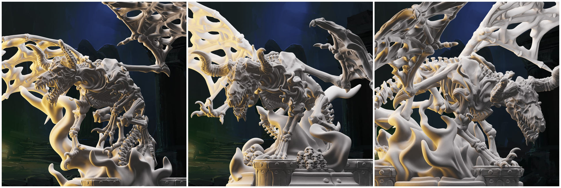 3D Printed Nafarrate Skeletons Army Bone Dragon Set 28mm 32mm D&D - 3D Printing Boss 