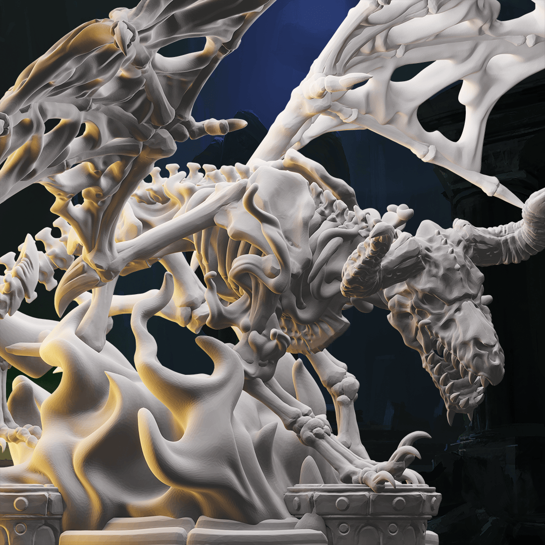 3D Printed Nafarrate Skeletons Army Bone Dragon Set 28mm 32mm D&D - 3D Printing Boss 