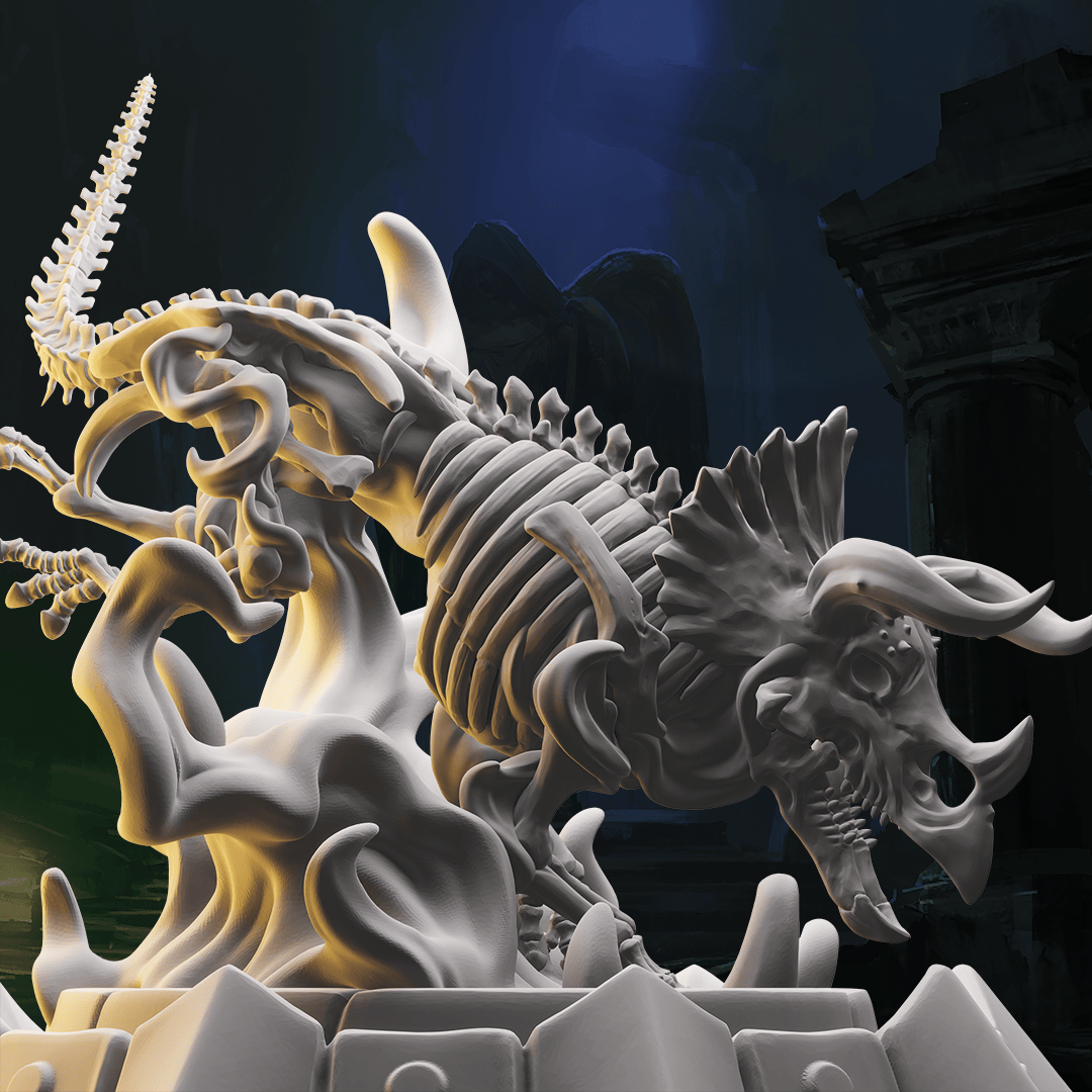 3D Printed Nafarrate Skeletons Army Skeletal Triceratops Set 28mm 32mm D&D - 3D Printing Boss 
