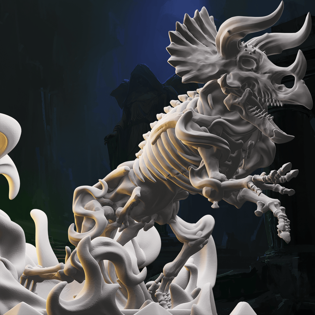 3D Printed Nafarrate Skeletons Army Skeletal Triceratops Set 28mm 32mm D&D - 3D Printing Boss 