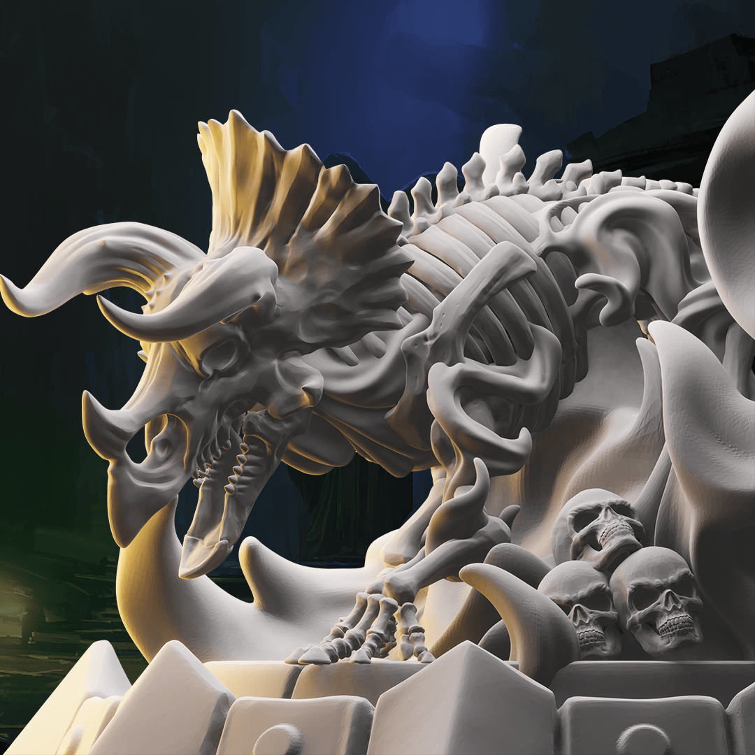 3D Printed Nafarrate Skeletons Army Skeletal Triceratops Set 28mm 32mm D&D - 3D Printing Boss 