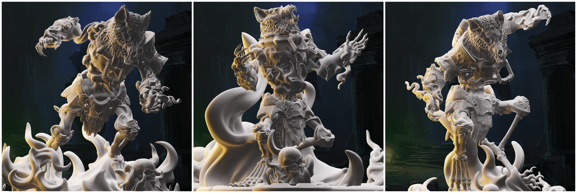 3D Printed Nafarrate Skeletons Army Skeletal Werewolf Set 28mm 32mm D&D - 3D Printing Boss 