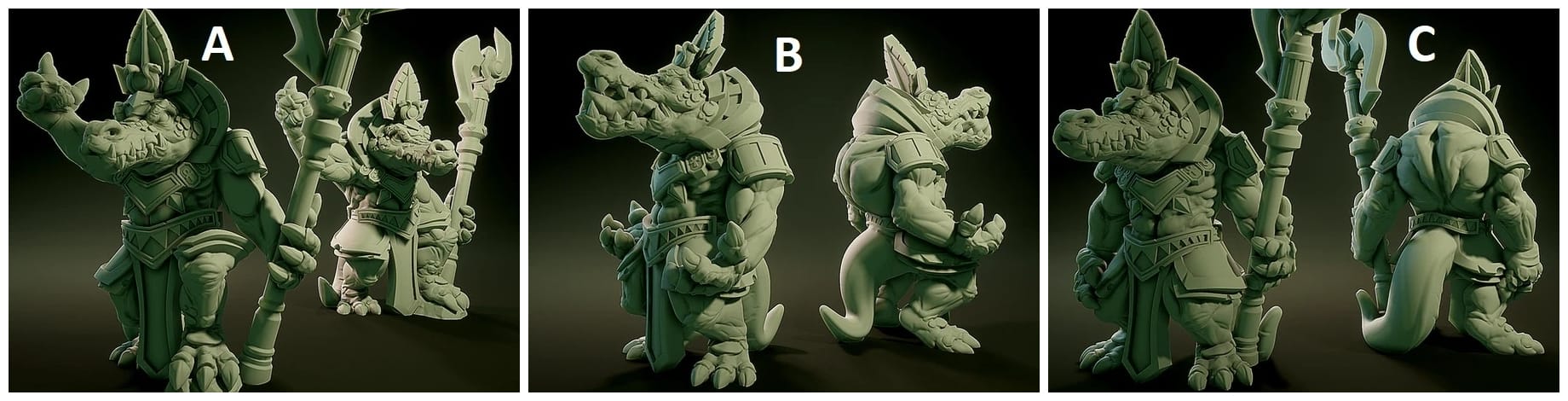 3D Printed Nafarrate Sobek Lovecraftian Bestiary 28 32 mm D&D - 3D Printing Boss 