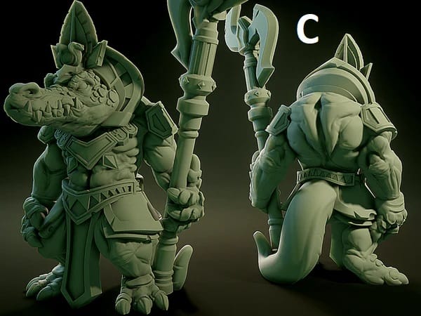 3D Printed Nafarrate Sobek Lovecraftian Bestiary 28 32 mm D&D - 3D Printing Boss 