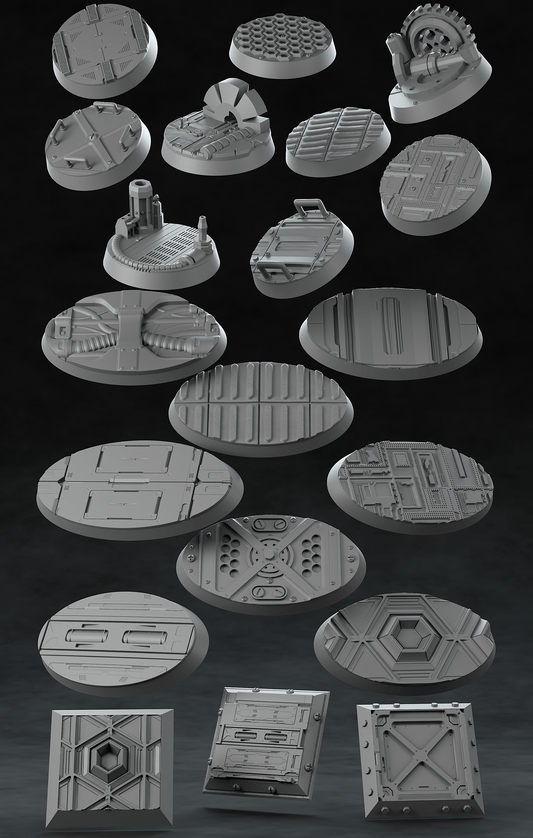 3D Printed Nafarrate Space Orc Bases Set Space Orcs 28 32 mm D&D - 3D Printing Boss 