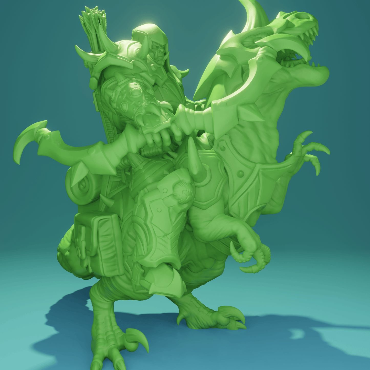 3D Printed Nafarrate Velociraptor Rider Orc Set Orcs Army 28 32 mm D&D - 3D Printing Boss 