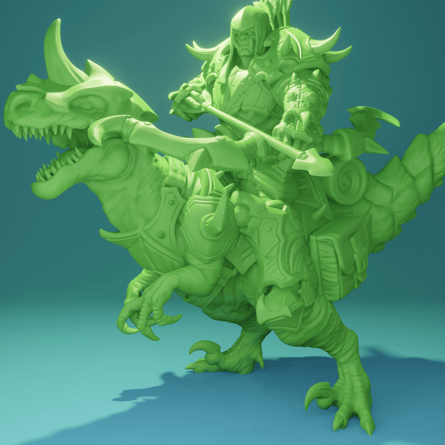 3D Printed Nafarrate Velociraptor Rider Orc Set Orcs Army 28 32 mm D&D - 3D Printing Boss 