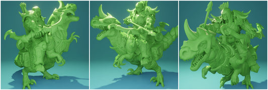 3D Printed Nafarrate Velociraptor Rider Orc Set Orcs Army 28 32 mm D&D - 3D Printing Boss 