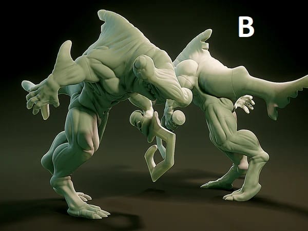 3D Printed Nafarrate Wereshark Lovecraftian Bestiary 28 32 mm D&D - 3D Printing Boss 