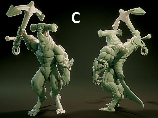 3D Printed Nafarrate Wereshark Lovecraftian Bestiary 28 32 mm D&D - 3D Printing Boss 
