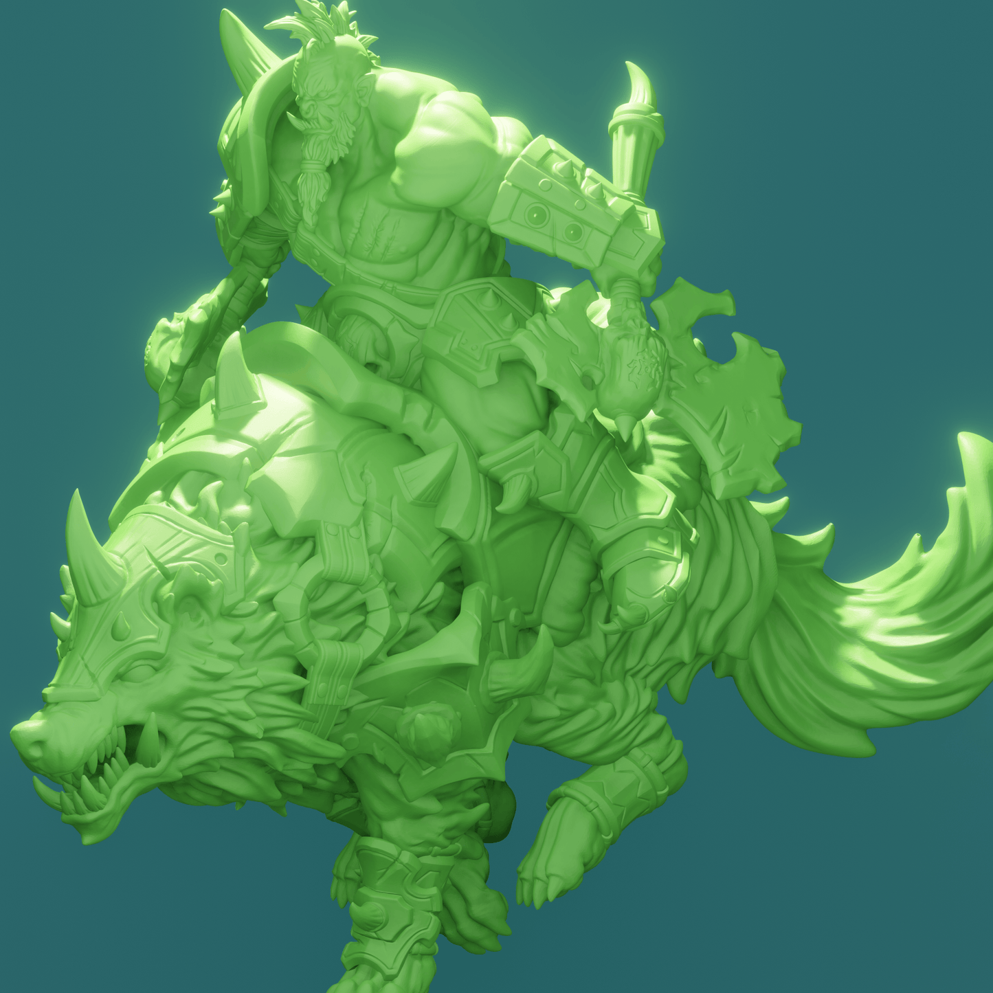 3D Printed Nafarrate Wolf Rider Orc Set Orcs Army 28 32 mm D&D - 3D Printing Boss 