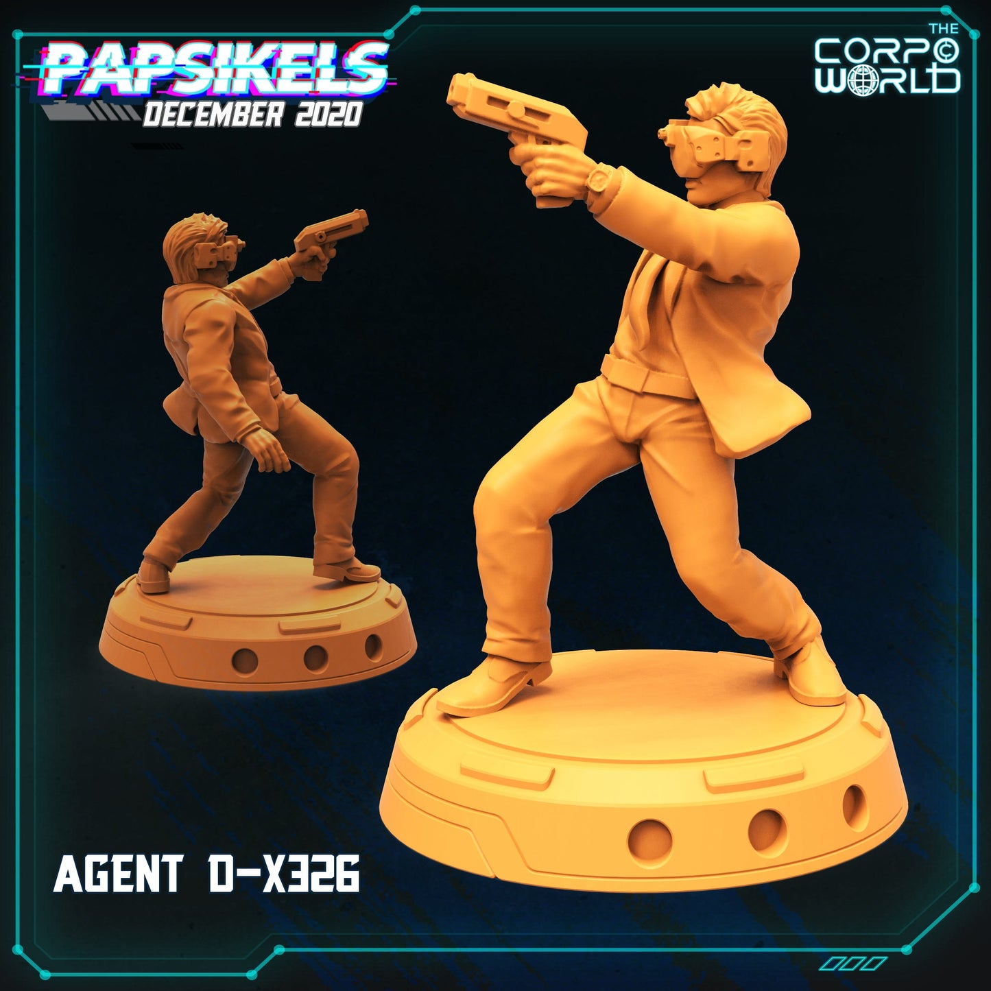 3D Printed Papsikels Agent H C56 December 2020 Cyberpunk 28mm 32mm - 3D Printing Boss 