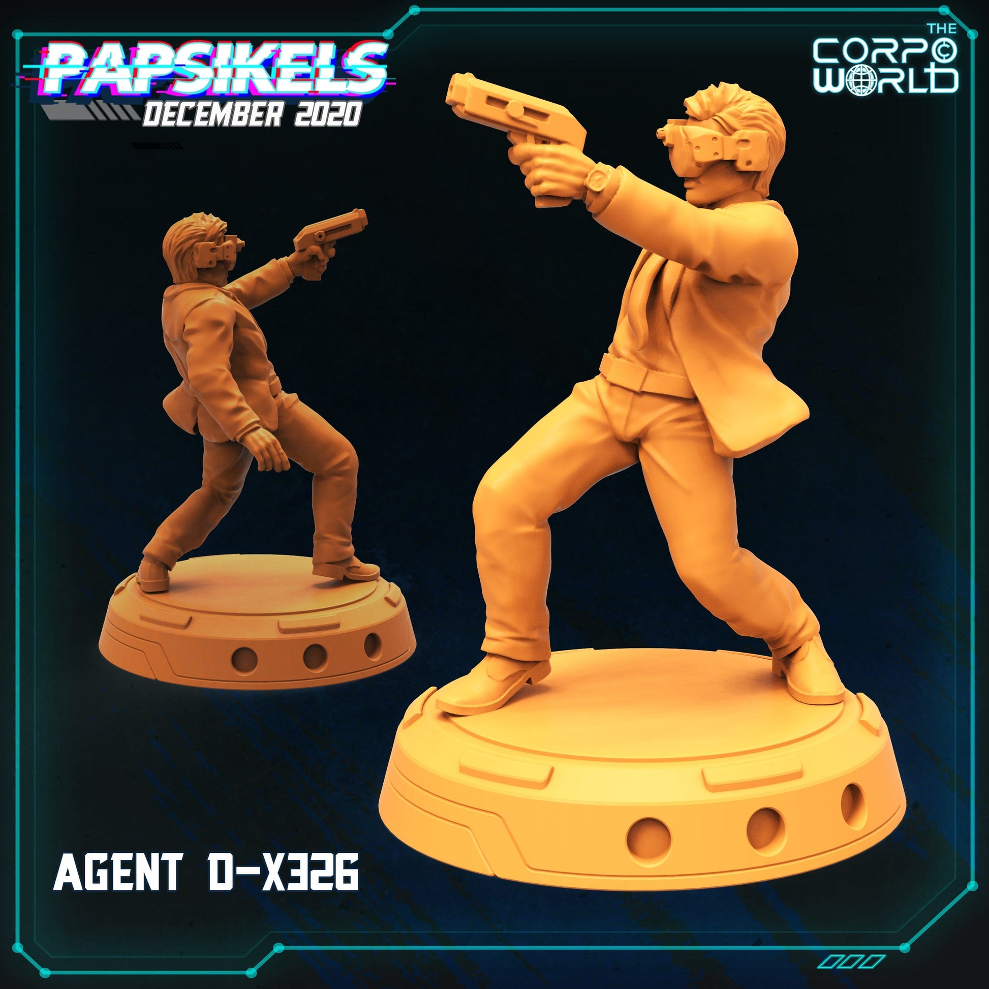 3D Printed Papsikels Agent H C56 December 2020 Cyberpunk 28mm 32mm - 3D Printing Boss 