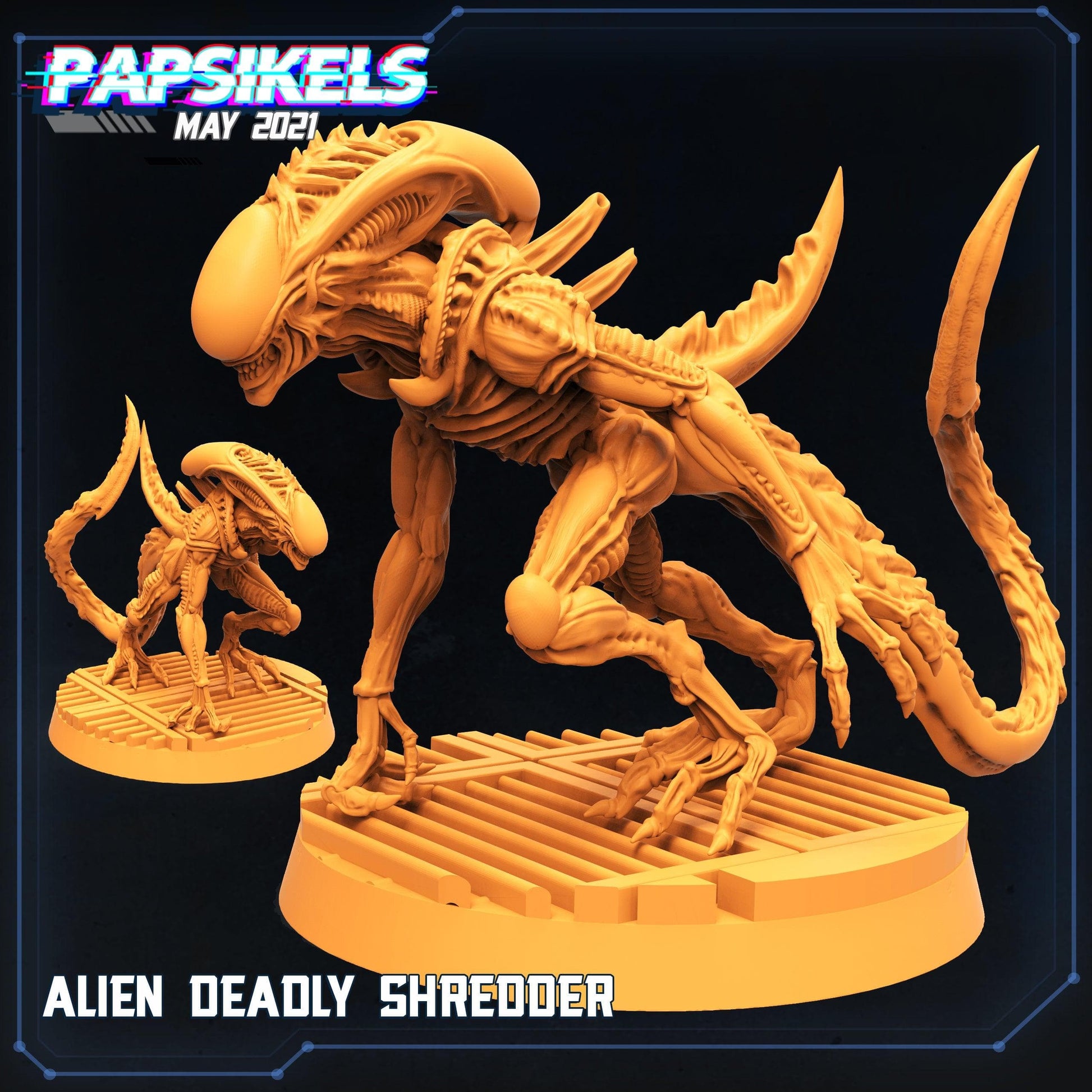 3D Printed Papsikels Alien Deadly Shredder Aliens vs Humans 28mm 32mm - 3D Printing Boss 