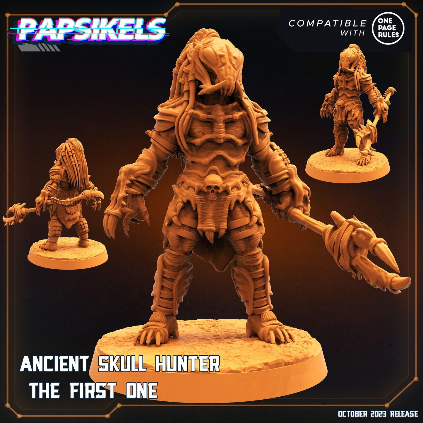 3D Printed Papsikels Ancient Skull Hunter The First One 28mm 32mm - 3D Printing Boss 