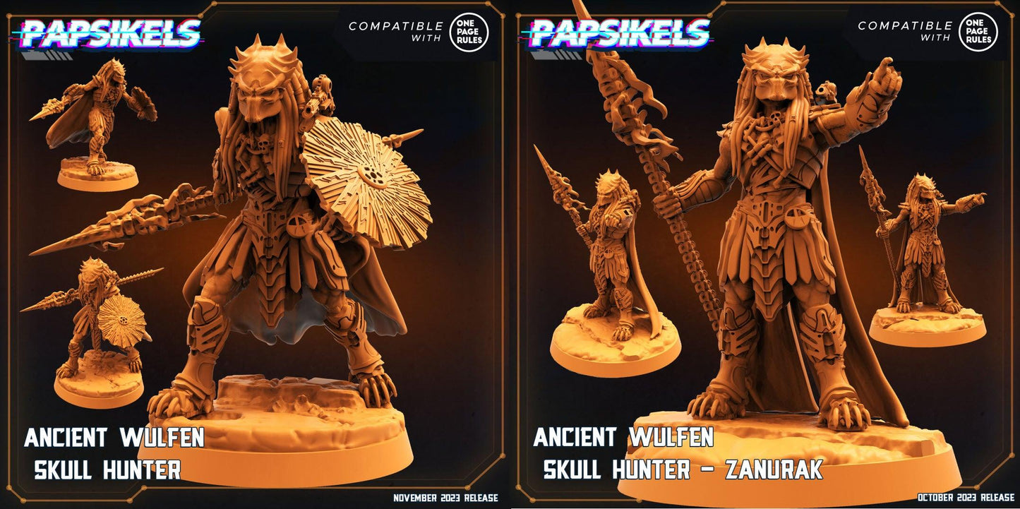 3D Printed Papsikels Ancient Wulfen Skull Hunter Set Skull Hunters Army Bundle 2 28mm 32mm - 3D Printing Boss 