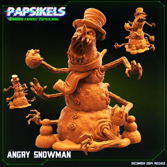 3D Printed Papsikels Angry Snowman 28mm 32mm - 3D Printing Boss 