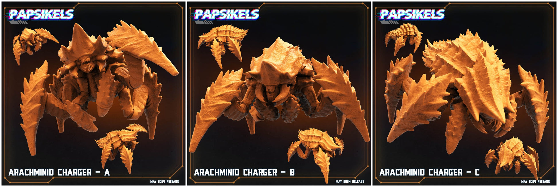3D Printed Papsikels Arachminid Charger Set Democracy Troopers Bugs and Bots 28mm 32mm - 3D Printing Boss 