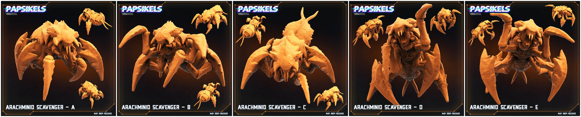 3D Printed Papsikels Arachminid Scavenger Set Democracy Troopers Bugs and Bots 28mm 32mm - 3D Printing Boss 